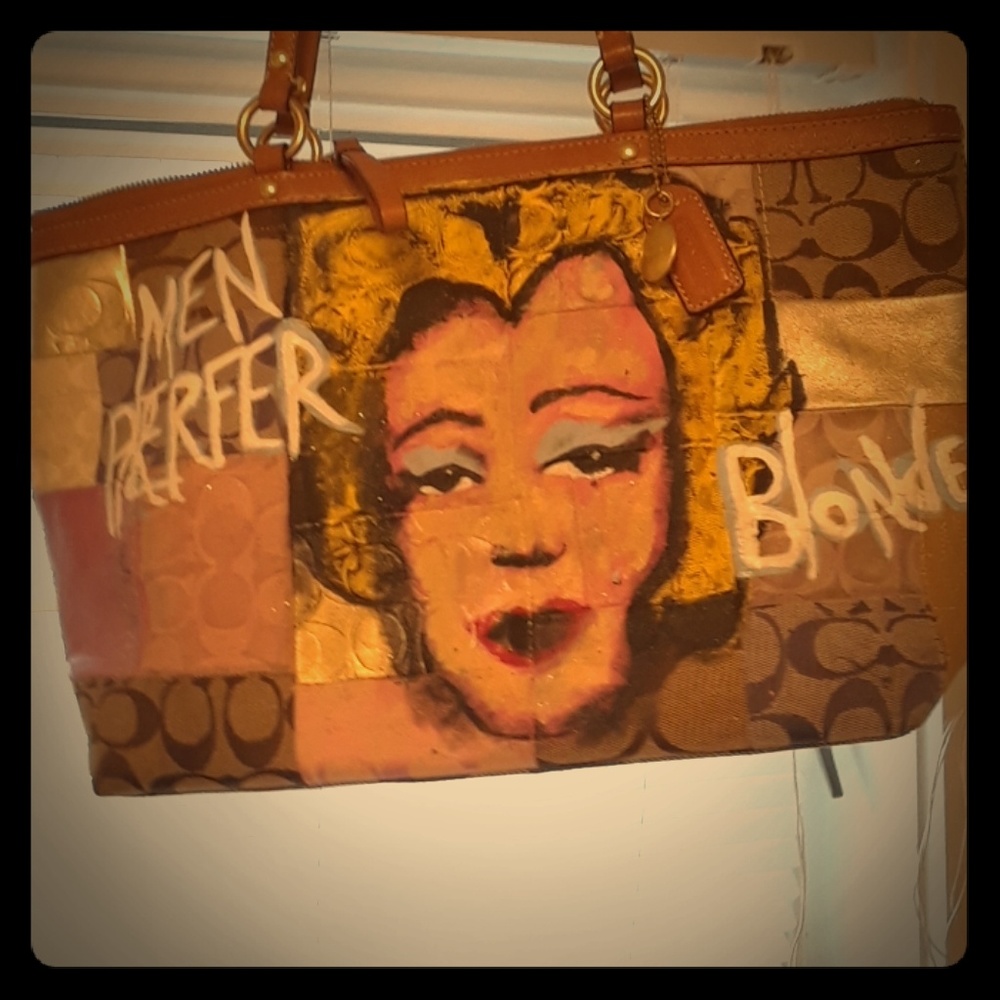 Hand painted coach purse
